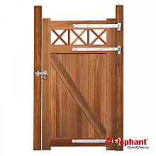 Belvedere bangkirai poort met trellis (diverse maten)