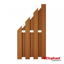 Composiet schuttingscherm schuin Design bruin 90x93/180cm