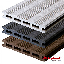 Composiet holle vlonderplank vlak/ semi ribbel, 2 zijdig bruikbaar (diverse maten en kleuren)