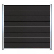 Modular composiet schuttingscherm antraciet/ aluminium 90x180cm