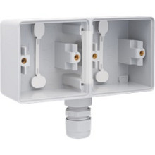 Hydro opbouwdoos 2V horizontaal + M20 ingang + wartel grijs type 700-84851