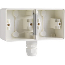 Hydro opbouwdoos 2V horizontaal + M20 ingang + wartel wit type 701-84851