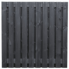 Grenen plankenscherm geschaafd 21-planks 180x180 cm - zwart