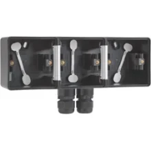Hydro opbouwdoos 3V horizontaal + 2 M20 ingang + wartel zwart type 761-84952