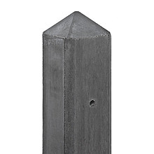 Betonpaal glad met diamantkop 10 x 10 x 308 cm, antraciet ongecoat, hoekpaal.
