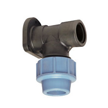 Unidelta muurplaatkoppeling, 16 bar, klem x binnendraad, 25 mm x ¾