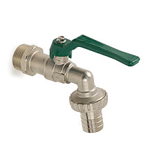 RIV tap-kogelkraan, messing verchroomd, buitendraad x slangwartel, type 5600, 16 bar ¾