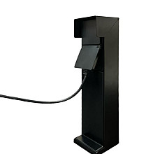 Tuinpaal - pro+ Vlondermontage met kabeldoos, afdekkap en installatiedraad zwart