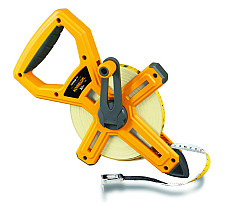 Komelon meetband UniGrip Flx 30mx13mm glasfiber, haak op 0-punt, ABS kruishaspel Klasse II