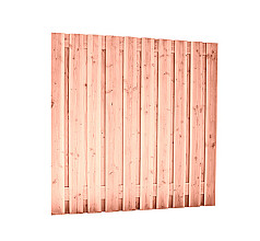 Douglas geschaafd plankenscherm 21-planks 16 mm 180 x 180 cm, onbehandeld, betonsysteem