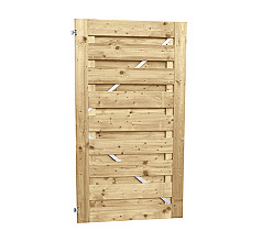 Jumbodeur met slotgat, geschaafd vuren 15 mm op verstelbaar stalen frame 100 x 180 cm, recht horizontaal.