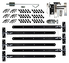 Beslagset zwart, opgeklampte deur dubbel XL