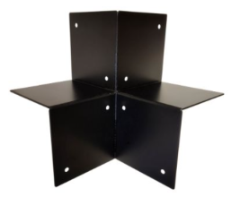 Houtverbinding driewegbalken hoekopening 145x145 mm - zwart gepoedercoat