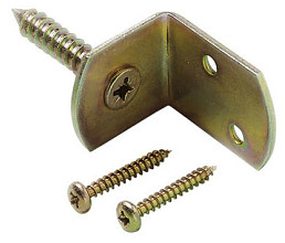 L-beslag geel verzinkt los - 35x30mm dikte 2mm - zonder bevestigingsschroeven