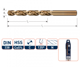 Spiraalboor HSS-E DIN338 N (diverse maten)