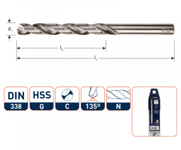 Spiraalboor HSS-G DIN338 N (diverse maten)