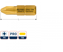 PRO Schroefbit Philips TiN-gecoat (diverse maten)