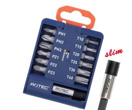 PRO Bitclip incl. magn. 'SLIM' bithouder, bits PH1-2-3, PZ1-2-3 en TX10-15-20-25-30-40 13-dlg, BASIC