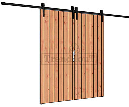 Schuifdeur dubbel onbehandel 1960x1950mm (zonder hang- en sluitwerk)