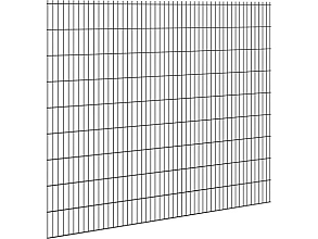 Hillfence metalen scherm, dubbele staafmat, 250 x 183 cm, zwart.