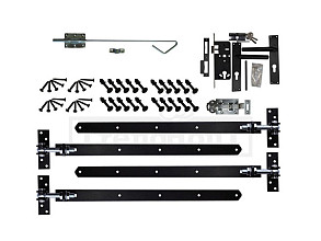 Beslagset zwart, opgeklampte deur dubbel
