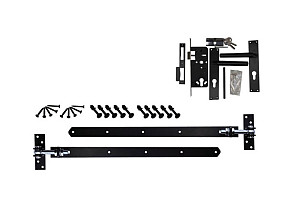 Beslagset zwart, opgeklampte deur enkel