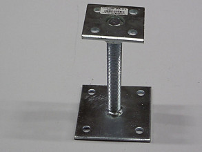 Plaatanker in hoogte verstelbaar 100x100x6mm grijs verz.