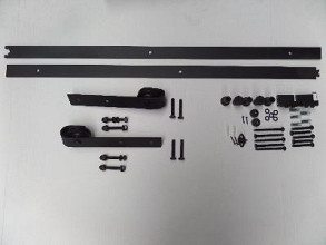 Schuifdeurbeslag recht model, lengte rail 200cm zwart