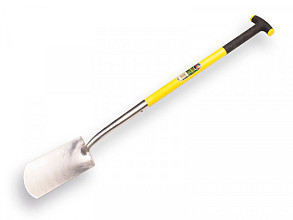 Spade gepolijst, met Fiberglas T-steel 80 cm. Totale lengte 115 cm.
