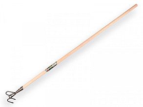 Krabber 3 tands met lanspunten, met steel 150 x 2,8 cm.