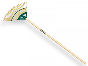 Bamboe Gazonhark groen met steel 120 x 2,4 cm.