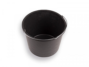 Bouwemmer zwart 20 liter met hengsel.