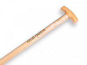Draineer spade, met opstap en kruksteel.