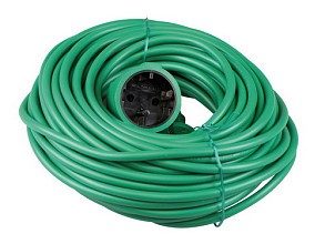 Verlengsnoer 20m 2x1mm H05VV-F groen