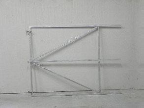 Verstelbaar poortframe 200-155 cm - 47 cm uit de hoek - Zwart