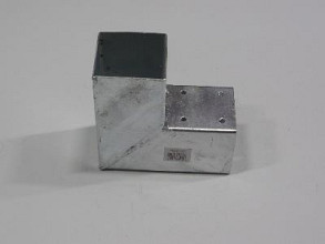 Hoekmodel voor 2 palen - 90x90 mm vuurverzinkt