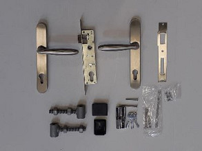 Complete set voor poorten smal RVS