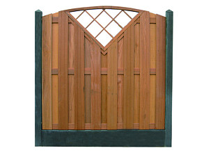 Betonpaal glad met diamantkop 10 x 10 x 280 cm, antraciet gecoat, hoekpaal