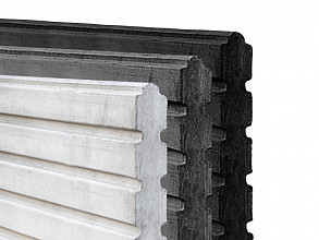 Betonplaat Deens rabatmotief 4,8 x 26 x 184 cm grijs ongecoat