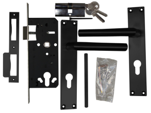 RVS dag- en nachtslot zwart compleet