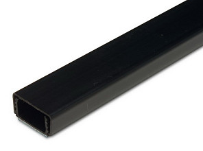 Kliklijst 20x10/15 zwart+tape 2meter RAL9004