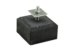Betonpoer 18 x 18 x 10 cm, met verstelbare plaat, antraciet. M20