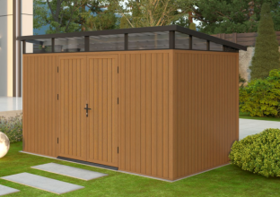 NewTechWood HKC berging 344x210x265cm Teak, dubbele deur