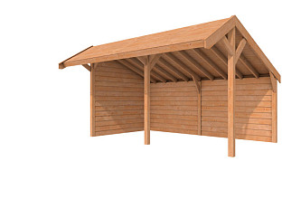 Douglas zijwand kapschuur Comfort/DHZ dubbelzijdig Zweeds rabat (diverse kleuren)