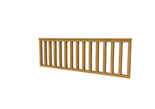 Hekwerk recht douglas type B, 228,5 x 73 cm, groen geïmpregneerd.