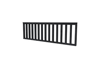 Hekwerk recht douglas type B, 228,5 x 73 cm, zwart geïmpregneerd.