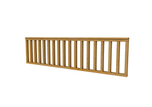 Hekwerk recht douglas type C, 278,5 x 73 cm, groen geïmpregneerd.