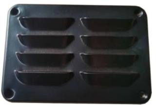 Ventilatierooster zwart 130x90x1mm incl. schroeven set van 2 stuks