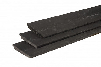 Douglas Zweeds rabat 1 zijde geschaafd, 1 zijde fijnbezaagd 1,1-2,7 x 19,5 x 400 cm, zwart gedompeld.