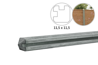 Betowood betonpaal t.b.v. schutting 11,5 x 11,5 x 277 cm, grijs hoekpaal, ongecoat